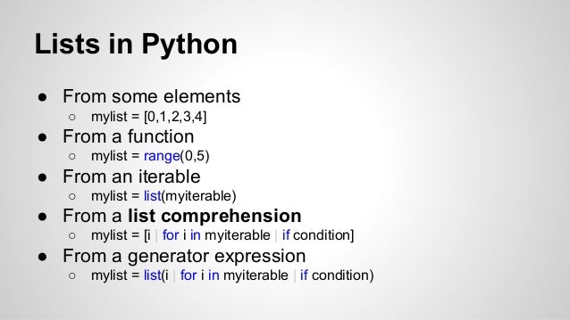 List comprehensions