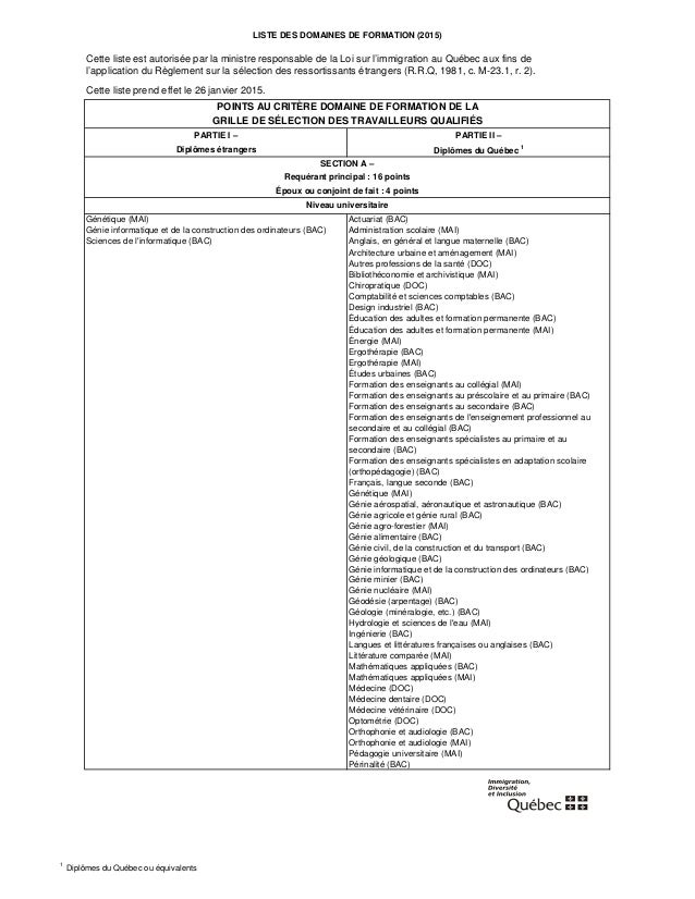 Liste formation