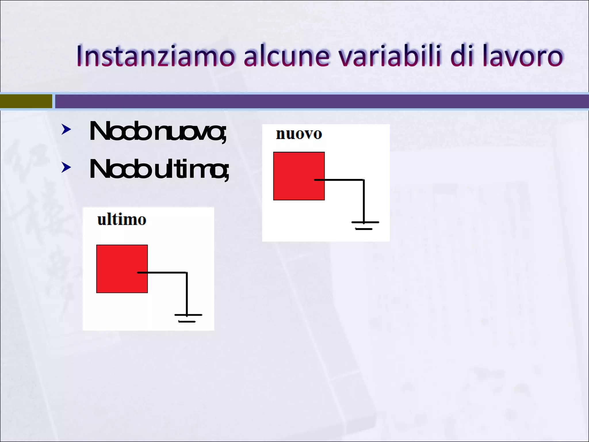 Nodo nuovo; Nodo ultimo; 