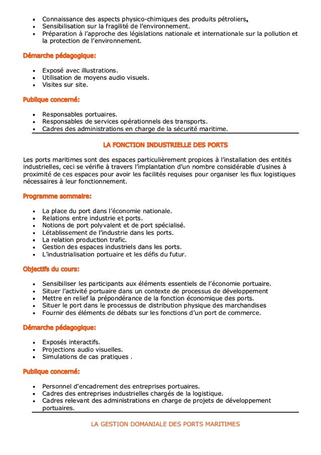 Liste des formations courte durée