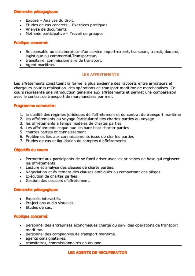 Liste des formations courte durée