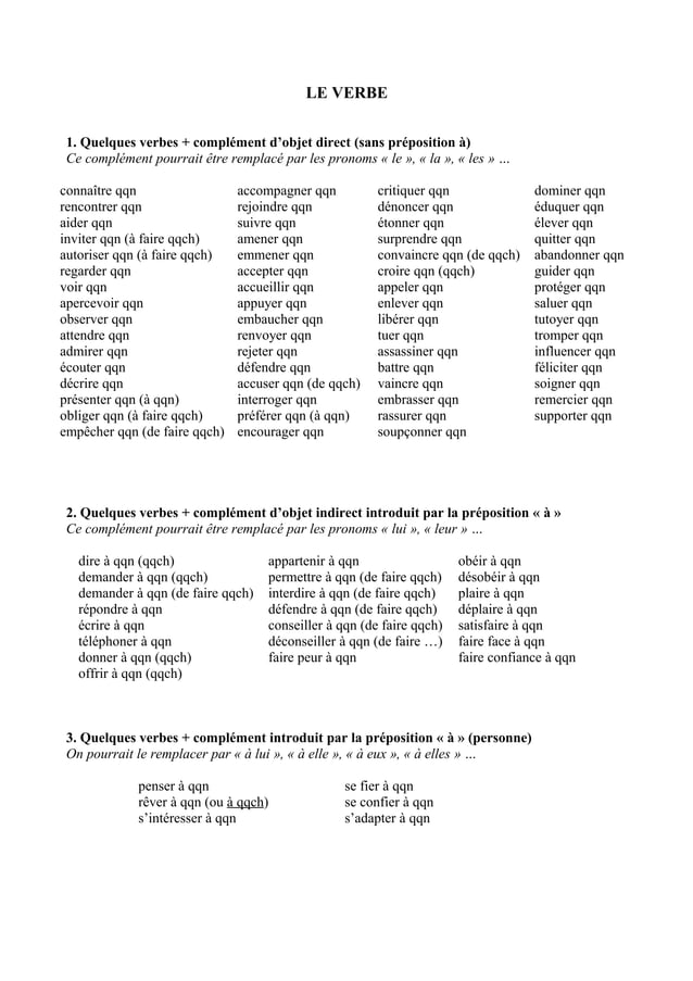 Liste de verbes | PDF
