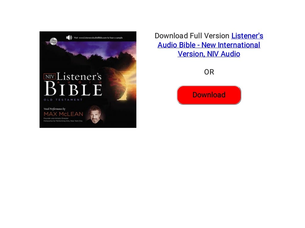Listener #39 s Audio Bible New International Version NIV Audiobook Listener #39 s Audio Bible New International Version NIV Audiobook