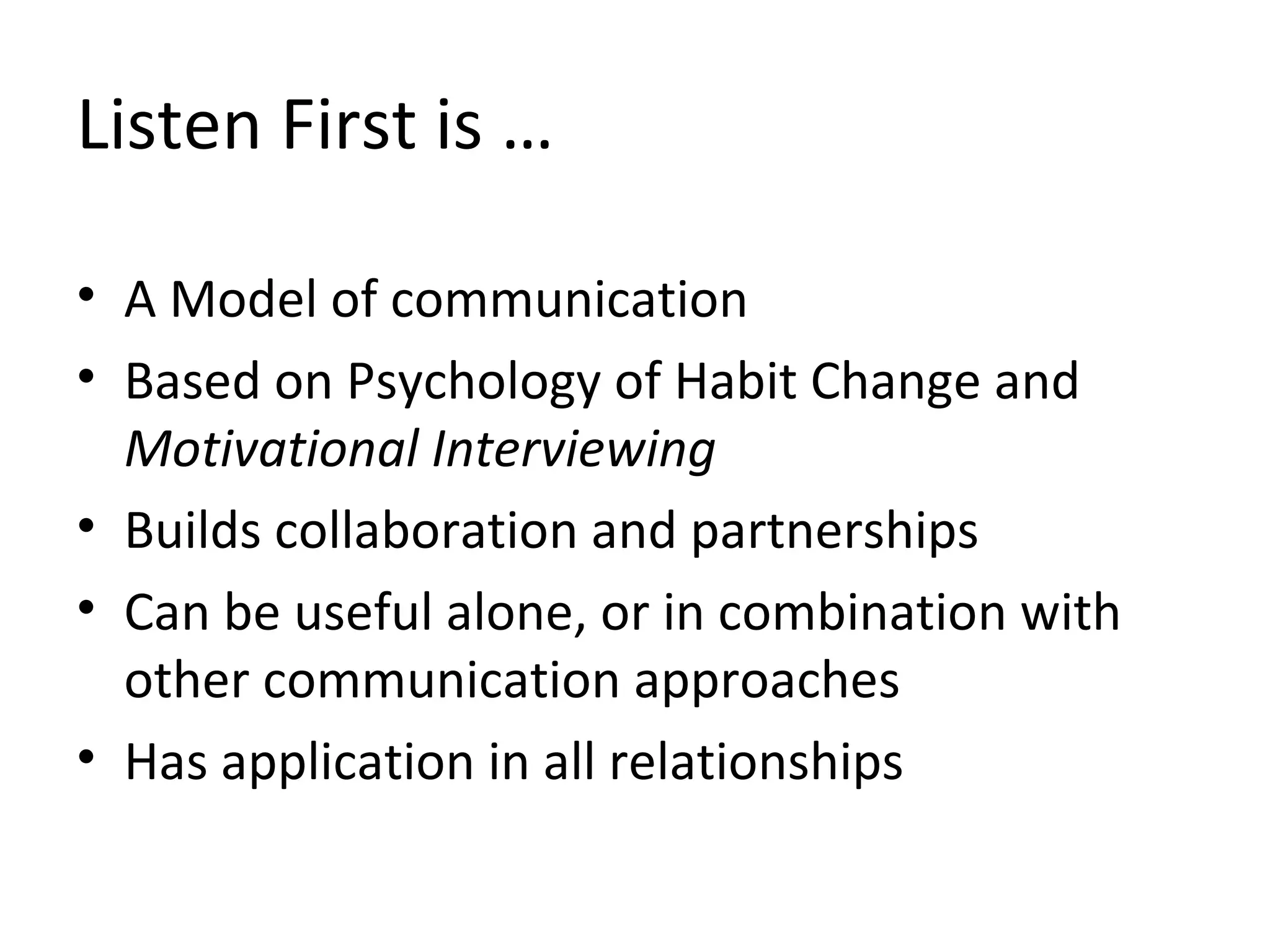 Listen first | PPT