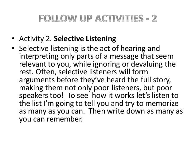 selective listening definition selective listening definition