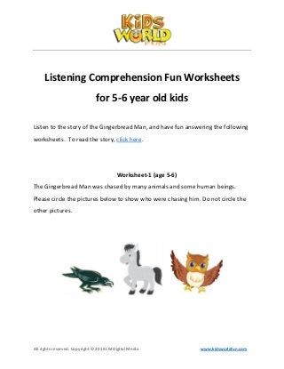 Listening comprehension-worksheet-for-5-6-year-old-kids