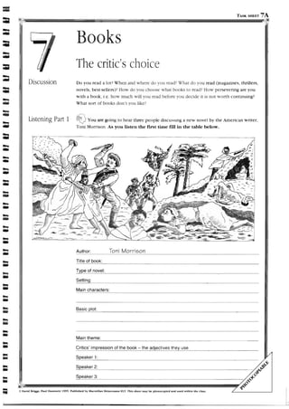 Listening and speaking. advanced.