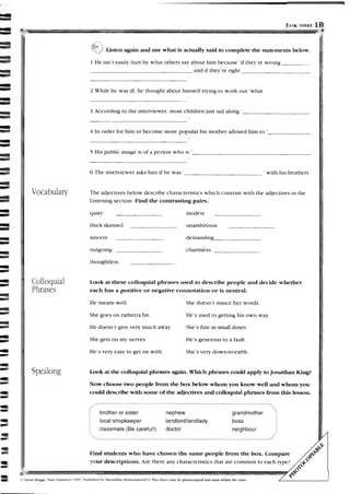 Listening and speaking. advanced.