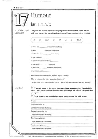 Listening and speaking. advanced.