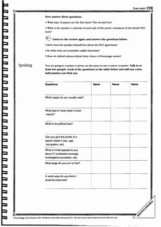 Listening and speaking. advanced.