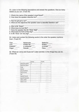 Listening exercises 1st term nb1