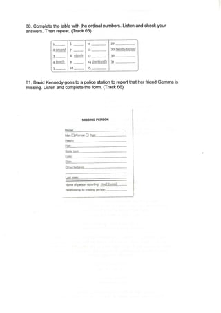 Listening exercises 1st term nb1