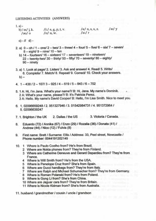 Listening exercises 1st term nb1