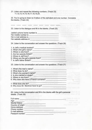 Listening exercises 1st term nb1