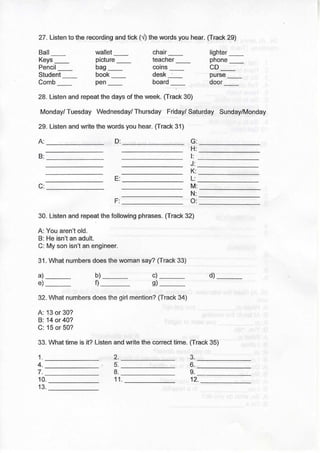 Listening exercises 1st term nb1