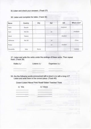 Listening exercises 1st term nb1