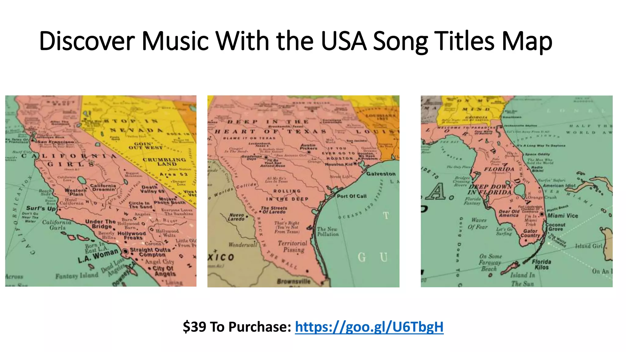 Discover Music With the USA Song Titles Map
$39 To Purchase: https://goo.gl/U6TbgH
 
