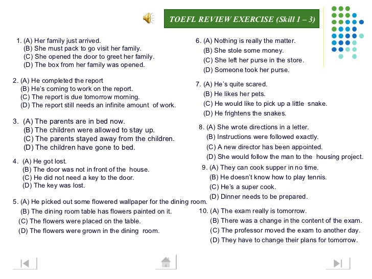 Jawaban Toefl Exercise 1 3 Guru Paud