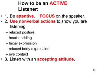 Listening skills active passive | PPTX