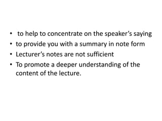 Listening & taking notes | PPT