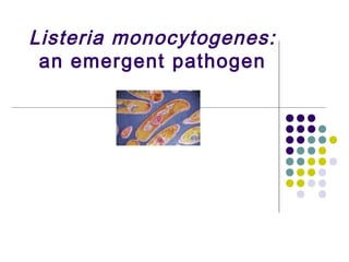 Listeria monocytogenes:
an emergent pathogen
 