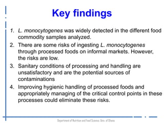 Listeria monocytogenes: An emerging foodborne pathogen in Ghana? 