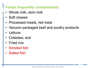Occurrence of Listeria monocytogenes in traditionally processed fish in informal markets in Accra, Ghana