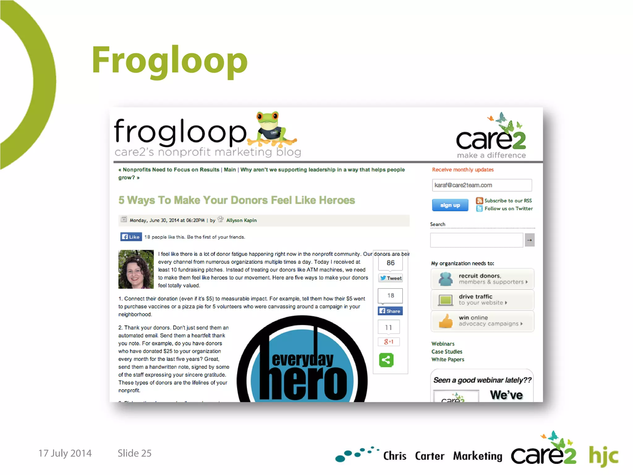 Frogloop
17 July 2014 Slide 25
 
