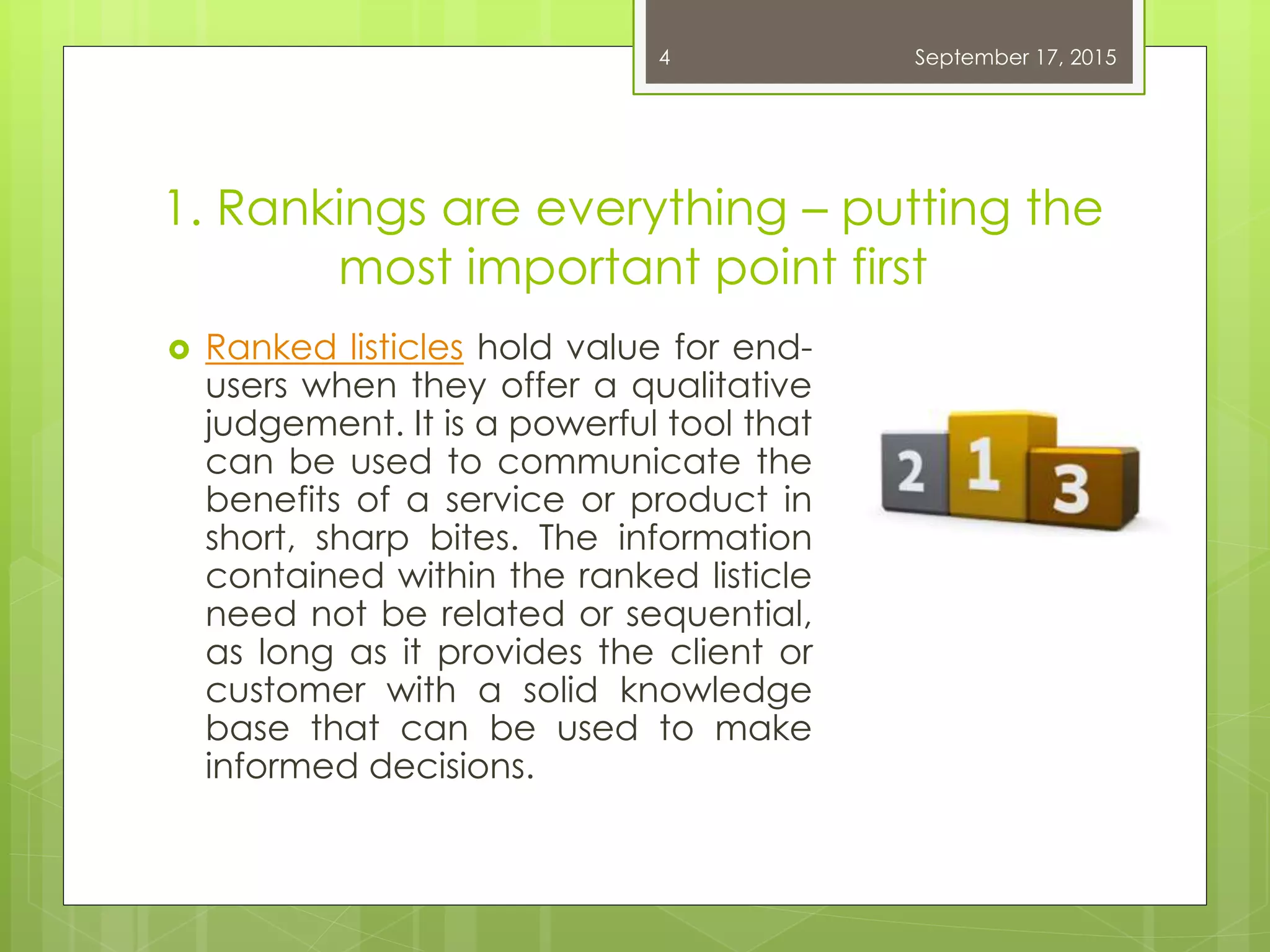 Listicles - What are they and how can they help your business? | PPTX
