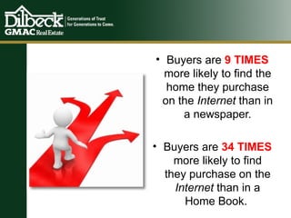Buyers are  9 TIMES  more likely to find the home they purchase on the  Internet  than in a newspaper. Buyers are  34 TIMES  more likely to find they purchase on the  Internet  than in a Home Book.  