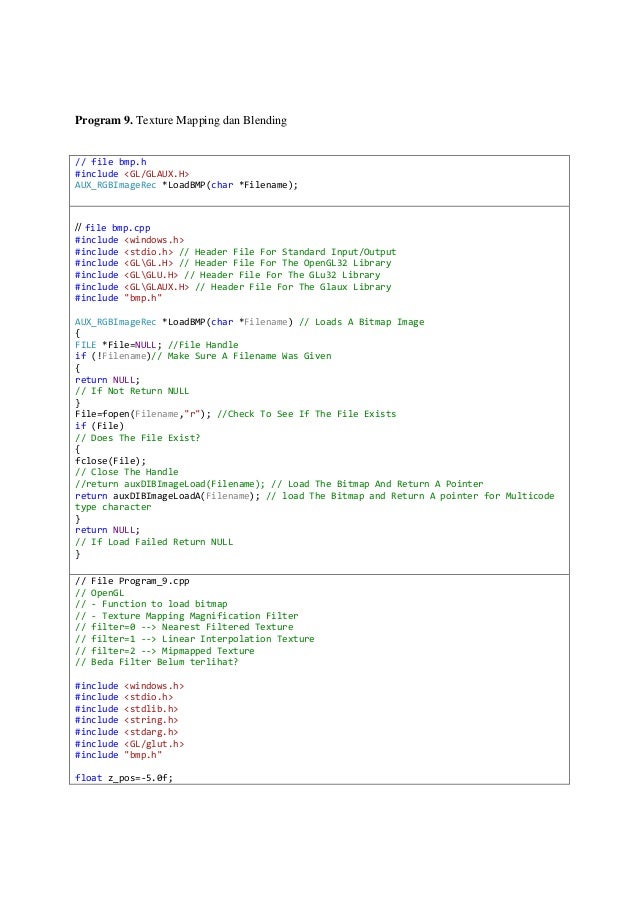 Tutorial Open Gl Listing Code