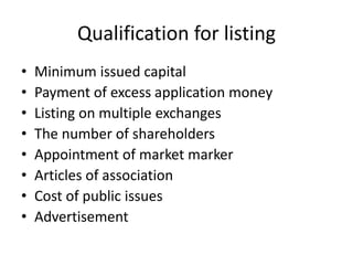 Excess Application Listing of securities | PPTX