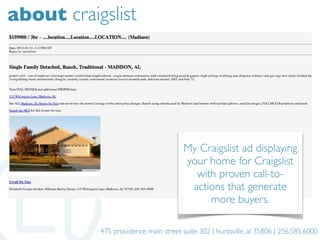 about craigslist




                                       My Craigslist ad displaying
                                  ...
