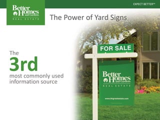 EXPECT BETTERSM
EXPECT BETTERSM
The Power of Yard Signs
most commonly used
information source
The
3rd
 