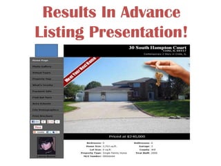 Results In Advance
Listing Presentation!

 