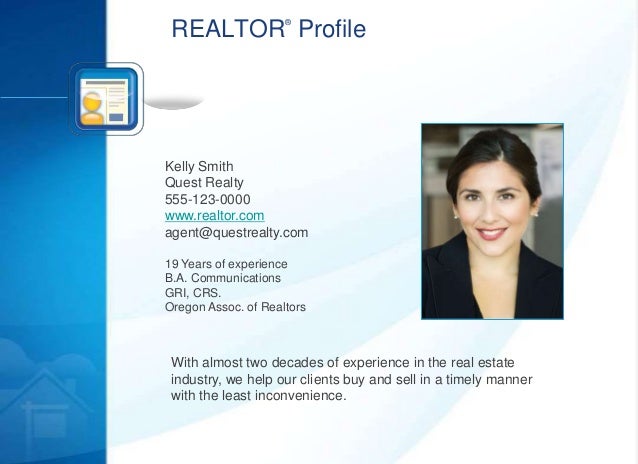 real estate agents profile samples real estate profile template