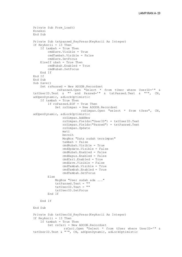 Listing program
