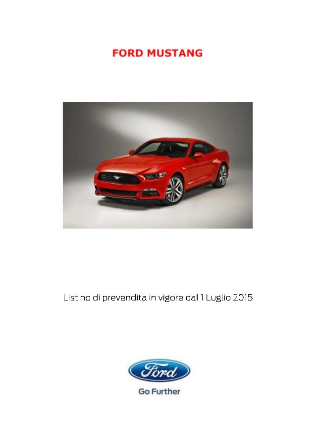 Listino Prezzi Ford Mustang