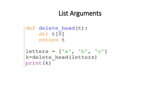 List Arguments
 