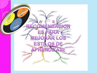 RECOMENDACIONES PARA MEJORAR LOS ESTILOS DE APRENDIZAJE