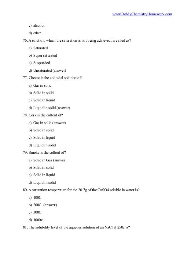 List of 100 Popular Chemistry Questions and Answers