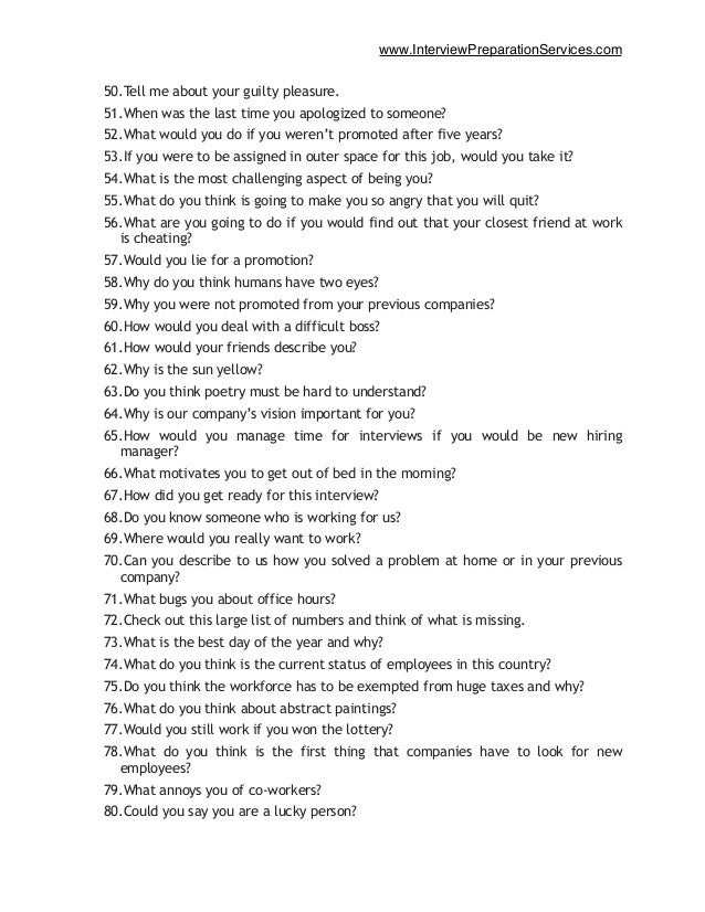 100 trickiest interview questions what is your biggest weakness interview question