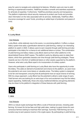 List of 15 Best Defi Yield Farming Platforms 2025.pdf