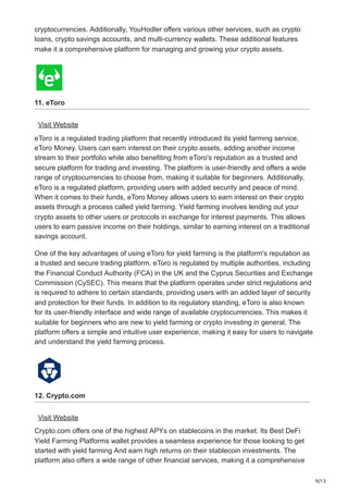 List of 15 Best Defi Yield Farming Platforms 2025.pdf