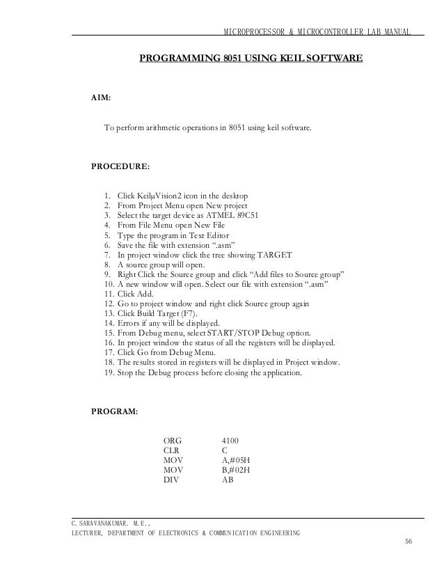 List of 8085 programs