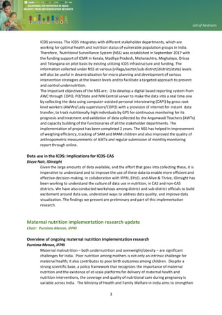 List of abstracts delivering for nutrition in india - 24 sep 2019 | PDF