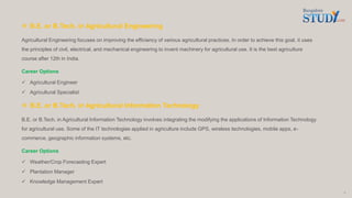 List of agriculture courses after 12th class | PPTX