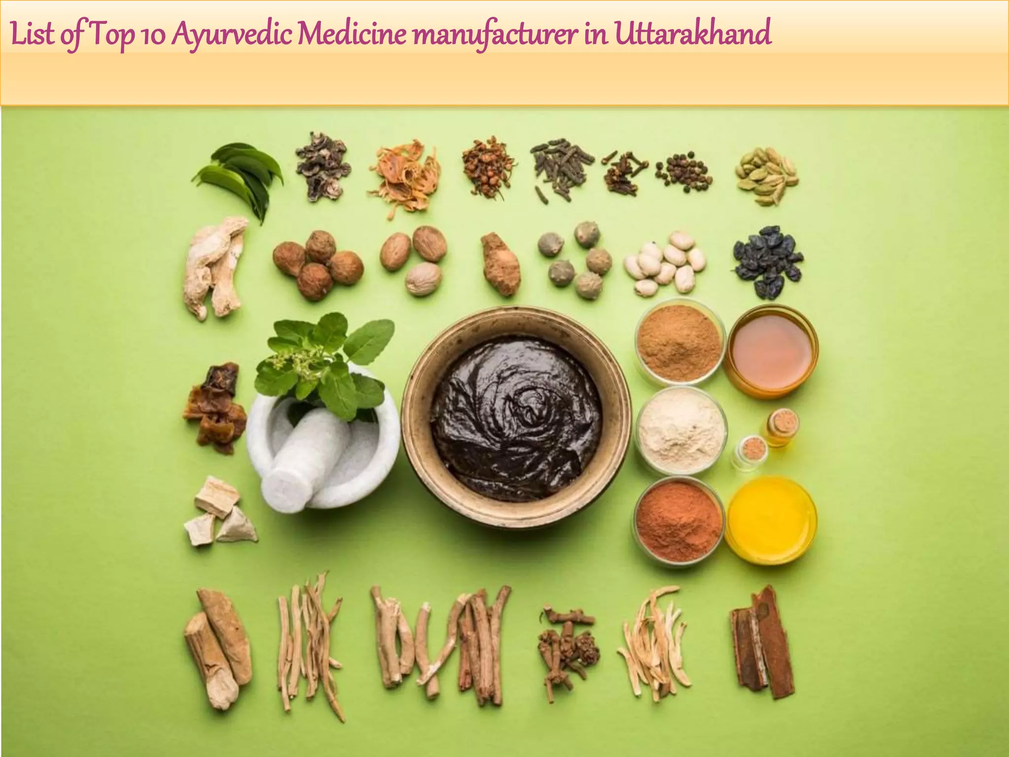 List of Ayurvedic Medicine Manufacturer in Uttarakhand | Pharmaadda | PPTX