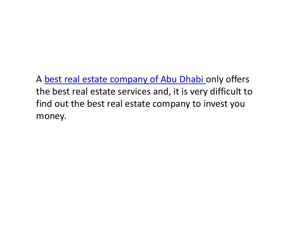 List of best abu dhabi's real estate companies