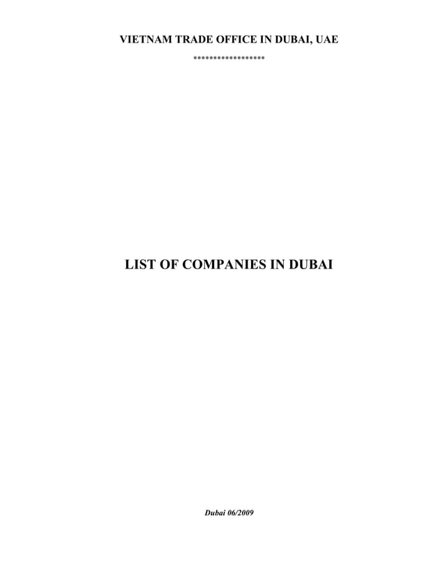 List of companies in dubai PDF